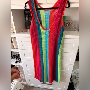 Colorful Striped crochet cover-up